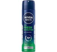 NIVEA MEN Fresh Sensation Deodorante Spray, deodorante spray 72h anti-traspirazione contro sudore e odore, deodorante spray antibatterico e fresco profumo (150 ml)