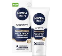 NIVEA MEN Gel Sensitive per la cura della barba e del viso, ad assorbimento rapido per la pelle sensibile degli uomini, lenitiva cura del viso per alleviare le irritazioni della pelle (50 ml)