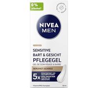 NIVEA MEN Gel Sensitive per la cura della barba e del viso, ad assorbimento rapido per la pelle sensibile degli uomini, lenitiva cura del viso per alleviare le irritazioni della pelle (50 ml)
