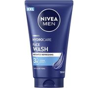 NIVEA MEN Hydrocare Gel Detergente Viso XXL 150 ml, Detergente viso uomo in maxi formato per 3x detersione efficace, Skincare uomo idratante e rinfrescante con Aloe Vera per tutti i tipi di pelle