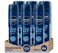 NIVEA Men NIVEA Spray Cool Kick Men - 200 ML - 6 pezzi