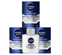 Nivea Men Protect & Care Balsamo Dopobarba Protettivo After Shave Uomo con Aloe Vera Vitamina E e Pro-Vitamina B5 Balsamo Barba Idratante - 3 Flaconi da 100ml