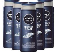 NIVEA Men Protect & Care, Set 6 Gel Doccia 3in1, 500ml, Formula con Aloe Vera per Corpo, Viso e Capelli, Idratante