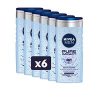 NIVEA MEN Pure Impact Doccia Shampoo in confezione da 6 x 250 ml, Bagnoschiuma uomo per corpo, viso e capelli, Gel doccia e shampoo uomo con estratti di Menta