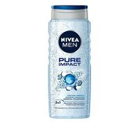 NIVEA Men Pure Impact Shower Gel, 500 ml, lavaggio capelli, viso e corpo