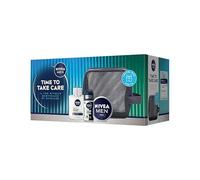 NIVEA MEN Sensitive Care Cofanetto Regalo Uomo, 3 Prodotti | Include Balsamo Dopobarba, Nivea Men Creme e Deodorante per Lui, Set Skincare Uomo Pochette in omaggio