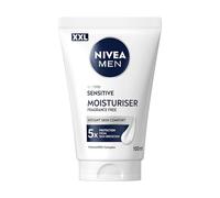 NIVEA MEN Sensitive Crema Idratante XXL 100 ml, Crema viso uomo in maxi formato per 5x protezione dalle irritazioni, Skincare uomo con formula idratante 24h senza profumo per pelli sensibili