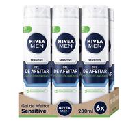 NIVEA MEN Sensitive Gel da barba (6 x 200 ml) per pelli sensibili, gel vi 200 ml