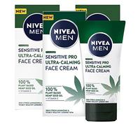 Nivea Men Sensitive Pro Crema Viso da Uomo Formula Vegan Ultra-Calming con Olio di Semi di Canapa e Vitamina E ad Azione Idratante ed Anti-Stress Texture ad Assorbimento Rapido - 3 Flaconi da 75ml