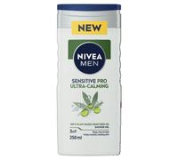 NIVEA MEN Sensitive Pro Doccia Shampoo, Doccia schiuma uomo delicato per corpo, viso e capelli, Shampoo uomo per pelli sensibili con Olio di Semi di Canapa, 1 x 250 ml