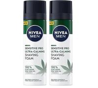 NIVEA MEN Sensitive Pro - Schiuma da barba lenitiva, 200 ml (Confezione da 2)