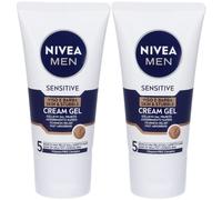 Nivea Men Sensitive Viso e Barba Cream Gel 50 ml, Crema viso uomo per