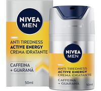 NIVEA MEN Skin Energy Crema Idratante Viso in confezione da 3 x 50 ml, Crema viso uomo rivitalizzante, Crema uomo viso energizzante arricchita con caffeina 100% naturale