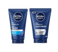 NIVEA MEN Skincare Kit Hydrocare XXL, Set skincare con Crema Idratante Uomo 48H XXL 100 ml e Gel Detergente Viso XXL 150 ml in maxi formato con Aloe Vera rinfrescante per tutti i tipi di pelle