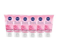 NIVEA MicellAIR - Gel micellare per il viso con acqua micellare (150 ml), acqua detergente micellare con fragranza di rosa indulgente, struccante purificante, lavaggio viso lenitivo, confezione da 6
