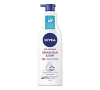 NIVEA Moisturizing Milk Repair & Care 72h Extra Dry & Tight Skin (2 x 250 ml), Body milk with NIVEA care concentrate & Dexpanthenol, 72H hydration body care