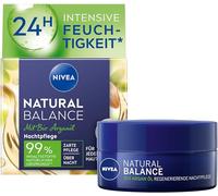 NIVEA Natural Balance rigenerante notte (50 ml), crema idratante con olio di argan biologico, olio di jojoba e mandorle, crema notte nutriente per ogni tipo di pelle