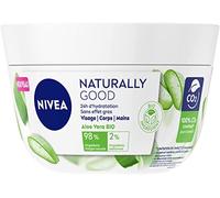 NIVEA NATURALLY GOOD Crema idratante multiuso 3 in 1 (1 x 200 ml), Crema da giorno arricchita con Aloe Vera Bio, Cura corpo, viso e mani idratazione 24H