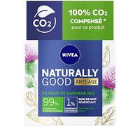 NIVEA NATURALLY GOOD - Cura notturna anti-invecchiamento con estratto di bardana bio & olio di argan bio 50 ml, crema idratante tutti i tipi di pelle, crema viso idratazione 24H