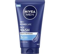 NIVEA MEN Hydrocare Gel Detergente Viso XXL 150 ml, Detergente viso uomo in maxi formato per 3x detersione efficace, Skincare uomo idratante e rinfrescante con Aloe Vera per tutti i tipi di pelle