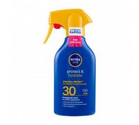 NIVEA SUN Protect & Hydrate Spray Solare SPF 30 250 ml, Crema solare 30 spray idratante 48h ad assorbimento rapido, Protezione solare 30 resistente all'acqua con Vitamina C e Acido Ialuronico