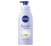 NIVEA Olio in lozione, olio di cocco e olio di monoi (400 ml), lozione per il corpo rigenerante con profumo di cocco tropicale e potente olio monoi, crema idratante 48H, lozione per il corpo NIVEA