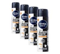 NIVEA prodotto Men Black & White Invisible Ultimate Impact Antiperspirant Spray con qualità pratica per uso quotidiano (Confezione da 4)