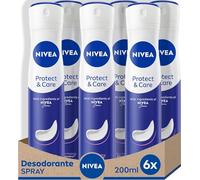 NIVEA Protege & Care Spray Set 6 (6 x 200 ml), deodorante antitraspirante al profumo di NIVEA Creme, spray deodorante allo 0% di alcool