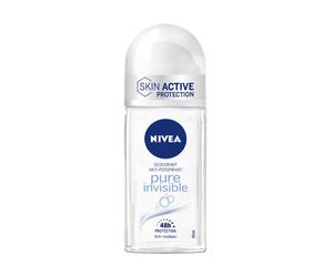Nivea Pure Invisible Deodorante Roll On 50 ml, Deodorante antitraspirante senza residui sui tessuti