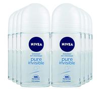 Nivea Pure Invisible Original Deodorante Roll-On Antitraspirante 48h Protezione Pelle Fresca e Libera Non Lascia Residui - 8 Flaconi da 50ml
