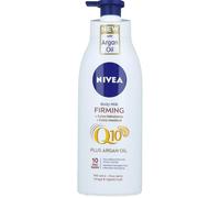 NIVEA Q10 Aceite de Argán Body Milk Reafirmante + Hidratante (400 ml), loción corporal vitamina C, crema hidratante corporal reafirmante, mejora la elasticidad en 10 días