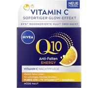 NIVEA Q10 Antirughe ENERGY Vitamina C Crema notte idratante con Q10, vitamina C ed estratto di guaranà, tonificante cura del viso per la pelle stanca (50 ml)
