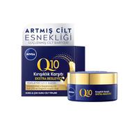 NIVEA Q10 crema notte antirughe, crema da notte per pelle secca con coenzima Q10 e olio di argan biologico, idratante anti antirughe, Q10 Power Extra cura notturna, (50 ml)