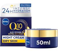 NIVEA Q10 crema notte antirughe, crema da notte per pelle secca con coenzima Q10 e olio di argan biologico, idratante anti antirughe, Q10 Power Extra cura notturna, (50 ml)