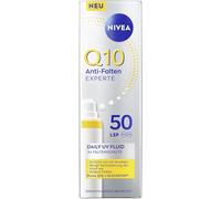 NIVEA Q10 Daily UV-Fluid per la cura del viso con SPF 50, crema solare con Q10, GLYCOSTOP e filtro UV, senza grasso Q10, anti-rughe, liquido solare esperto (40 ml)