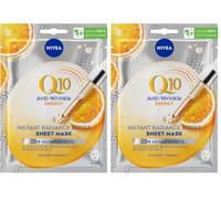 NIVEA Q10 ENERGY Maschera antirughe in fogli 1 pezzo (Confezione da 2)