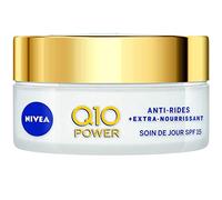 NIVEA Q10 Power Anti-Rughe Trattamento Giorno + Extra Nutriente (1 x 50 ml), Trattamento Viso FPS 15 arricchito con Olio di Argan Bio & Q10 naturale, Crema da Giorno Pelle secca a Molto secca