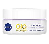Nivea Q10 Power Trattamento giorno anti-rughe + pelli sensibili Fps 15 (1 x 50 ml), crema anti-gene arricchita in Q10 naturale e creatina, cura del viso da donna all'estratto di liquirizia