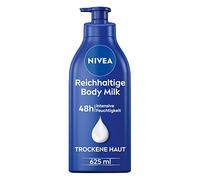 NIVEA Ricco latte per il corpo (625 ml), per 48 ore, lozione con formula 5 in 1 per la pelle secca con siero per la cura profonda, olio di mandorle e vitamina E