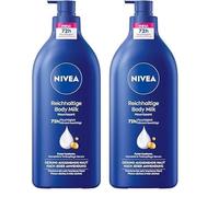 NIVEA Ricco latte per il corpo, crema nutriente intensa con acido ialuronico puro, olio di mandorle e siero per la cura profonda, lozione per la pelle secca (625 ml) (Confezione da 2)