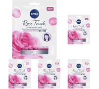 NIVEA Rose Touch Maschera Intensa Idratante Flash, 1 pezzo (Confezione da 5)
