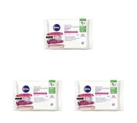NIVEA Salviette struccanti morbide (1 x 25 pezzi) salviette struccante per pelle secca e sensibile, salviettine umidificate per viso, occhi, labbra e collo (Confezione da 3)