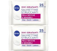 Nivea Salviettine Struccanti 3in1 Idratanti 25 Pezzi, Salviette strucc