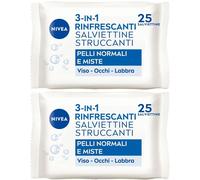 Nivea Salviettine Struccanti 3in1 Rinfrescanti 25 Pezzi, Salviette str