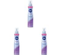 NIVEA Schiuma extra forte (150 ml), schiuma nutriente per capelli con protezione dal calore, pantenolo e vitamina B3, affidabile per acconciature con tenuta 24 ore (livello 4) (Confezione da 3)