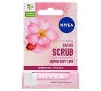 Nivea Scrub labbra 2 in 1 con olio di rosa canina, vitamina E e particelle naturali – 5,5 ml
