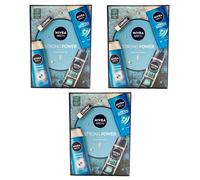 Nivea Set Regalo 3 X Forte Power 4-teilig Gel Doccia - Labello - Shampoo - Deo