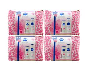 Nivea Set Regalo Reiseliebe 4 Set da 4x Doccia/Body Lotion Labello + Borsa