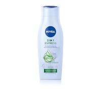 NIVEA Shampoo e balsamo Express 2 in 1, cura intensiva dei capelli con aloe vera e siero lucido, shampoo per capelli e balsamo per la cura in tempo espresso (400 ml)
