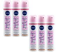 Nivea Shampoo Secco Fresh & Mild 6x 100Ml Per Toni Di Capelli Medi Senza Residui